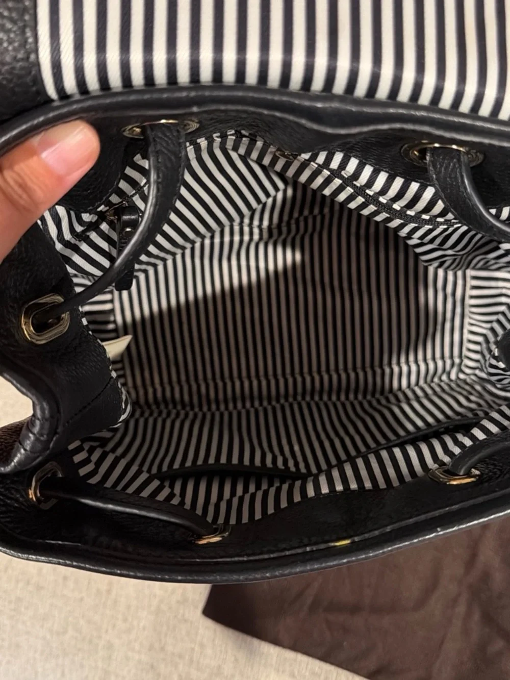 Kate Spade Black Leather Backpack